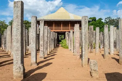 Lovamahapaya Brazen Palace Stone Pillars Anuradhapura