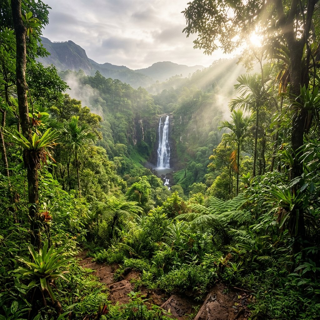 Sri Lankan Rainforest Waterfall